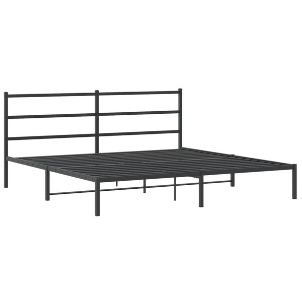 vidaXL Bedframe met hoofdbord metaal zwart 180x200 cm