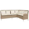 vidaXL 2-delige Loungeset met kussens poly rattan beige