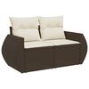 vidaXL 10-delige Loungeset met kussens poly rattan bruin
