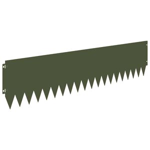 vidaXL Gazonrand 10 st 103 x 25 cm Staal Olijfgroen