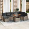vidaXL Tuin Sofa Set 9 pcs Grijs poly rattan