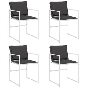 vidaXL Tuinstoelen 4 st met kussens staal en textileen wit