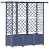 vidaXL Verhoogd Bed met Trellis en Dak Grijs 163,5 x 40 x 138 cm PP