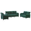 vidaXL Bankstel 3 pcs Donkergroen fluweel