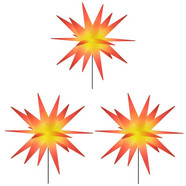 vidaXL Kerstlampen met grondpin en LED's 3 st 35 cm rood