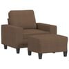 vidaXL Fauteuil met voetenbank 60 cm stof bruin