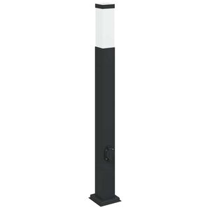 vidaXL Bolderarmatuur met stopcontact 80 cm Zwart IP44