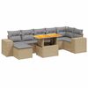 vidaXL 8-delige Loungeset met kussens poly rattan beige