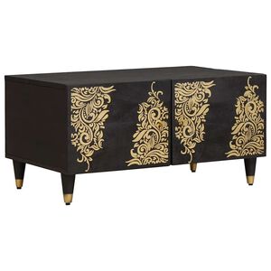 vidaXL Salontafel Zwart 80 x 50 x 40 cm Massief Mango Hout