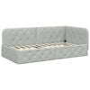 vidaXL Hoekbedframe Lichtgrijs 90 x 200 cm Fluweel