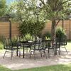vidaXL Tuin eettafelset 7 pcs Zwart poly rattan