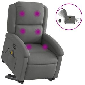 vidaXL Sta-op-massagestoel elektrisch verstelbaar stof donkergrijs