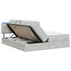 vidaXL LED Opslagbed met Matras Lichtgrijs 200 x 200 cm Fluweel