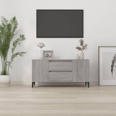 vidaXL Tv-meubel 102x44,5x50 cm bewerkt hout grijs sonoma eikenkleurig