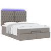 vidaXL Ottoman bed met matras en LED's 140x190cm stof taupe