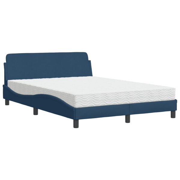 vidaXL Bed met matras "Dover" stof blauw 140x200 cm