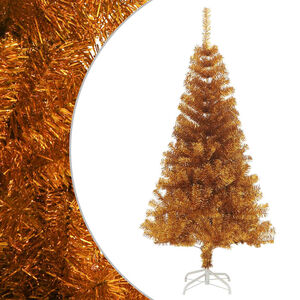 vidaXL Kunstkerstboom met standaard 120 cm PET goudkleurig