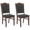 vidaXL Eetkamerstoelen met kussens 2 stuks bruin massief hout rubber
