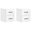 vidaXL Wandbeugel Bedkast 2 st Hoogglans Wit 34,5 x 33 x 40 cm
