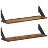 vidaXL Wandschappen 2 st Oud hout 70 x 20 x 17 cm