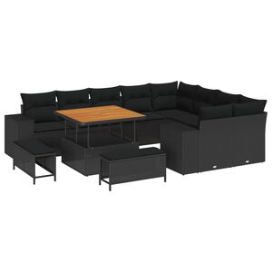vidaXL Tuin Sofa Set 12 st Zwart poly rattan