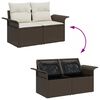 vidaXL Tuin Sofa Set met kussen met opslag 9 pcs Bruin Poly Rattan