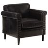 vidaXL Fauteuil echt leer zwart