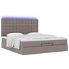 vidaXL Ottoman bed met matras en LED's 180x200cm stof taupe