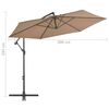 vidaXL Zweefparasol met aluminium paal 300 cm taupe
