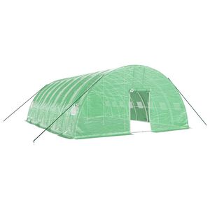 vidaXL Tuinkas met stalen frame 48 m&sup2; 8x6x2,85 m groen