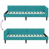 vidaXL Hoekbedframe met hoofdeinde Turquoise 90 cm x 200 cm Fluweel