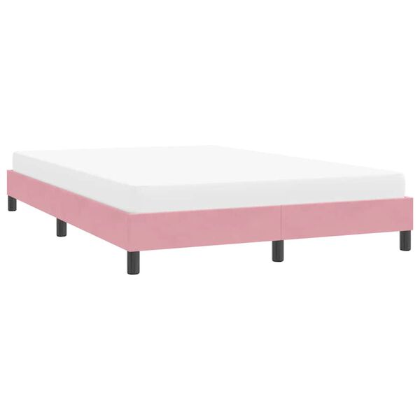 vidaXL Bedframe zonder matras 140x210 cm fluweel roze