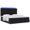 vidaXL Ottoman bed met matrassen en LED's 200x200cm fluweel zwart