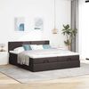 vidaXL Ottoman bed met matrassen en LED's 180x200cm stof donkerbruin