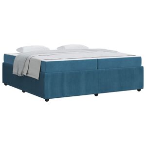 vidaXL Bedframe met matras Blauw 200 x 200 cm Stof