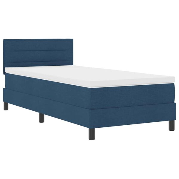 vidaXL Boxspring bed met matras met LED Blauw 80 x 200 cm Stof