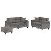 vidaXL 3-delige Loungeset met kussens microvezelstof donkergrijs