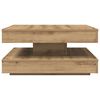 vidaXL Salontafel 360 graden draaibaar 70x70x34,5 cm artisanaal eiken