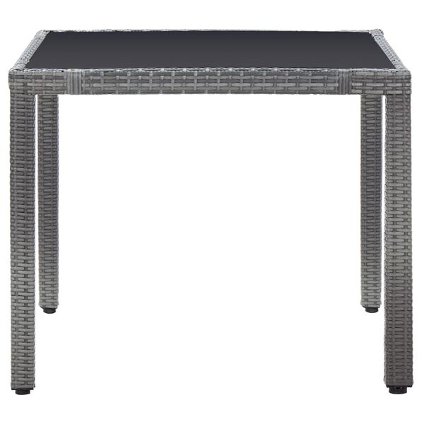 vidaXL 5-delige Tuinset poly rattan grijs