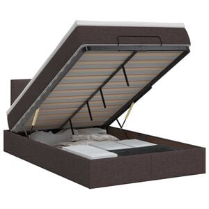 vidaXL Ottoman bed met matras Donkerbruin 120 x 190 cm Stof