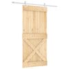 vidaXL Schuifdeur 95 x 210 cm Massief Grenenhout (Niet-Behandeld)
