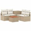 vidaXL Bankstel 6 st Beige en Cr&egrave;me Wit Poly Rattan en Staal
