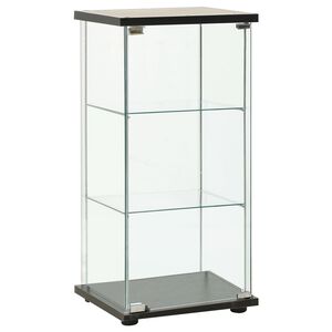 vidaXL Vitrinekast gehard glas zwart