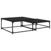 vidaXL Salontafel 2 pcs Zwart Eiken 80 x 80 x 35 cm Bewerkt hout