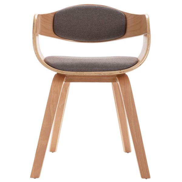 vidaXL Eetkamerstoelen 4 st gebogen hout en stof taupe