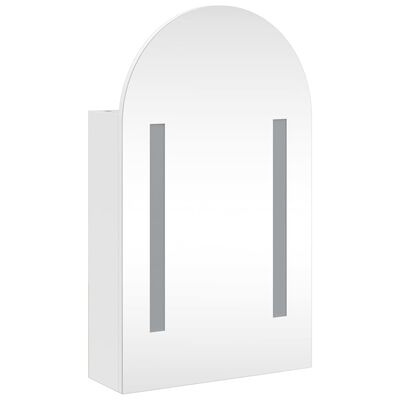vidaXL Badkamerkast met spiegel en LED gebogen 42x13x70 cm wit
