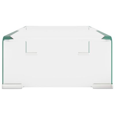 vidaXL Tv-meubel/monitorverhoger transparant 40x25x11 cm glas