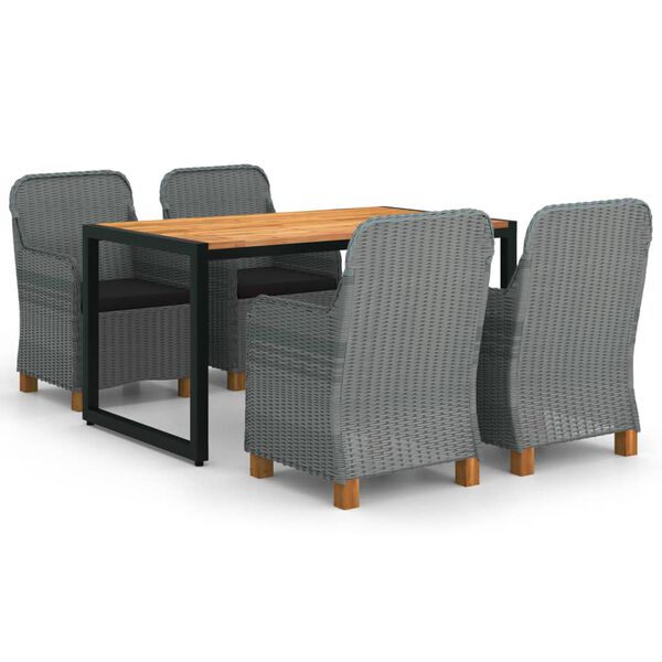 vidaXL 5-delige Tuinset lichtgrijs