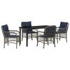 vidaXL Tuin eettafelset 5 st Grijs en zwart Rattan