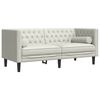 vidaXL Tweezitsbank Chesterfield-stijl en bolsters fluweel cr&egrave;mekleur